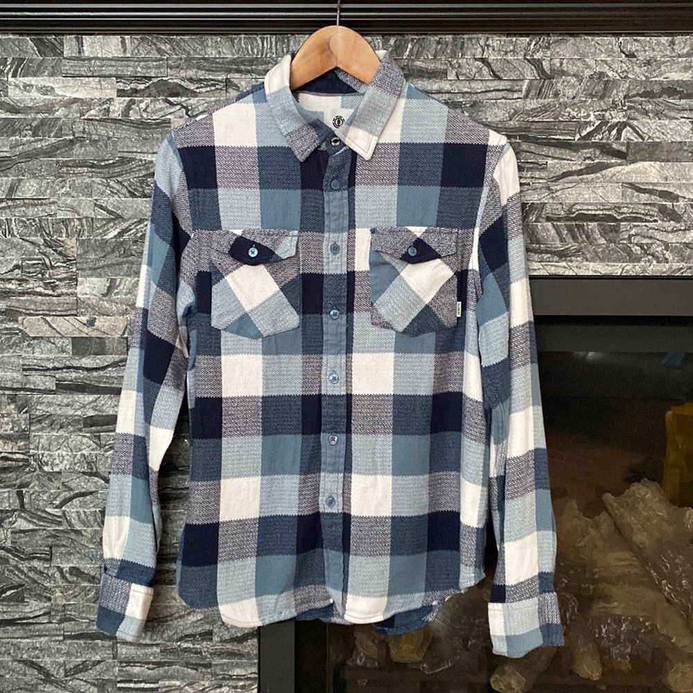 Element Lumber Long Sleeve Flannel Button Down Checkered Shirt